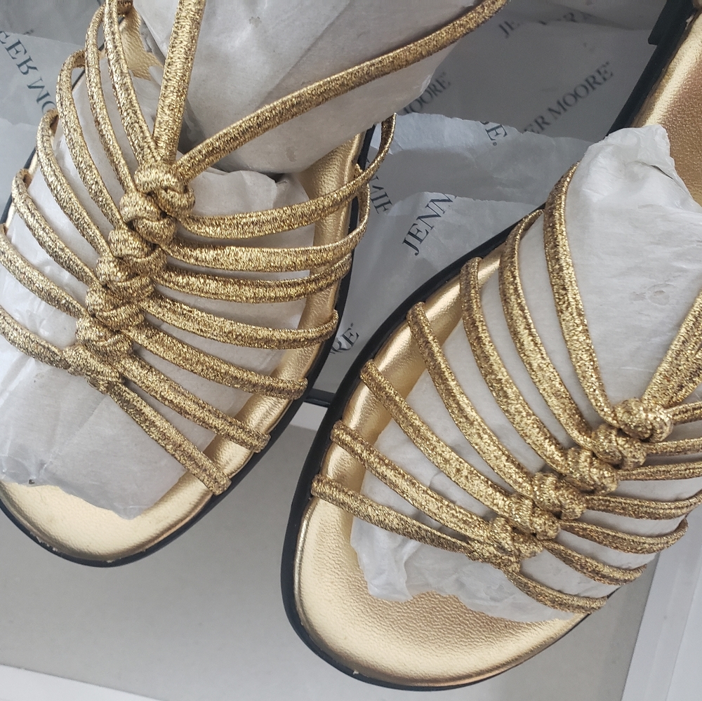 Jennifer Moore Gold Sandals